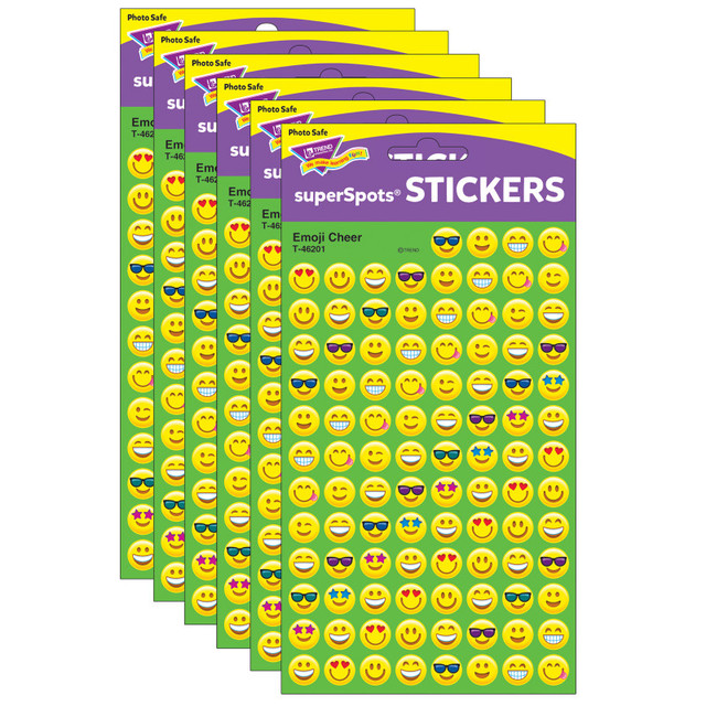 TREND ENTERPRISES INC. TREND Emotion Icon Cheer superSpots® Stickers, 800 Per Pack, 6 Packs