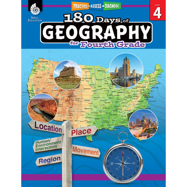 SHELL EDUCATION Shell Education 180 Days of Geography, Grade 4