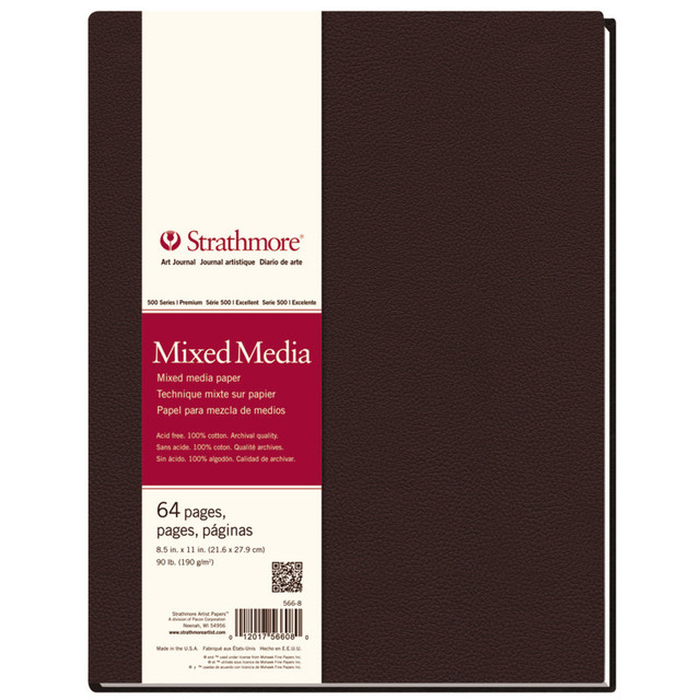 DIXON FINE ART Strathmore 500 Series Art Journal Mixed Media Paper, Hardbound Binding, 64 Sheet, 8.5x11 inch, 1 Count
