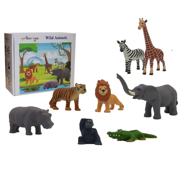 GET READY KIDS Get Ready Kids Wild Animal Playset, 8 Pieces