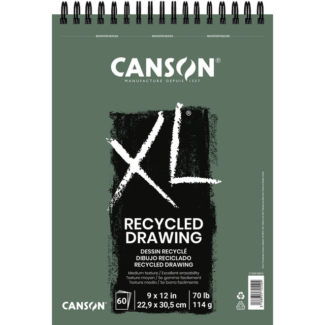 DIXON FINE ART Canson XL Series Drawing Pad, Recycled, Top Wire Binding, 60 Sheet, 9x12 inch, 1 Count