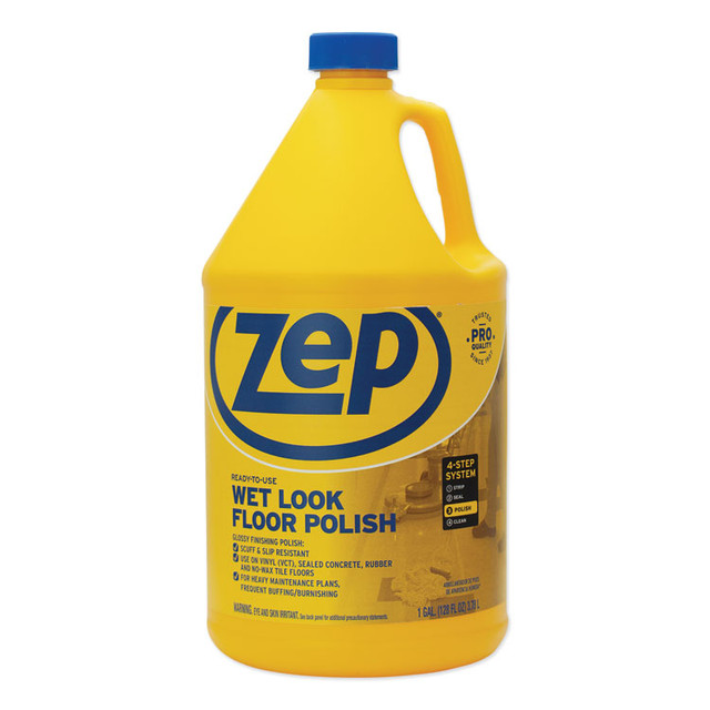 ZEP INC. Commercial® ZUWLFF128CT Wet Look Floor Polish, 1 gal, 4/Carton