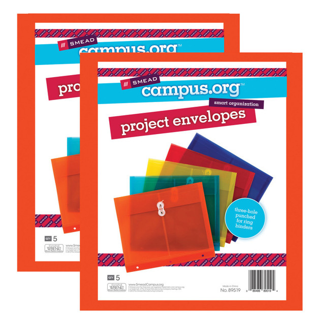 SMEAD MANUFACTURING COMPANY Smead® Poly Project Envelopes, 5 Per Pack, 2 Packs