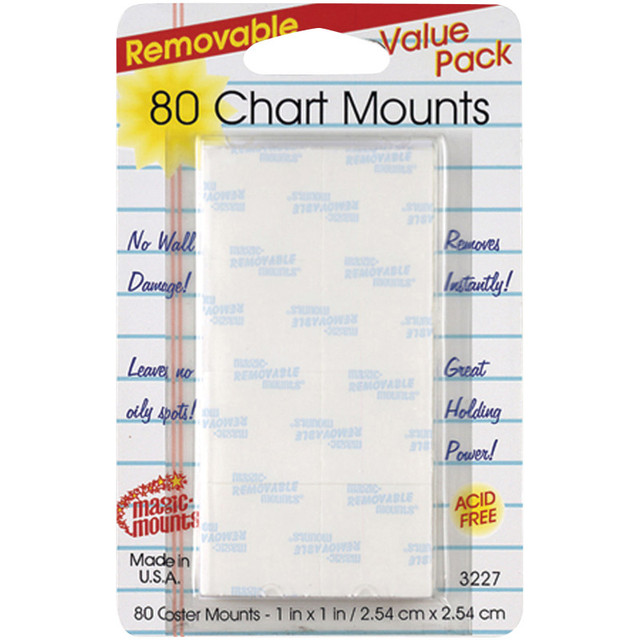 MILLER STUDIO Magic-Mounts® Removable Chart Mounts, 1" x 1", Pack of 80