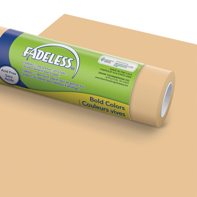 DIXON TICONDEROGA CO Fadeless® Bulletin Board Art Paper, Tan, 48" x 50', 1 Roll