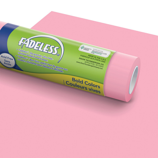 DIXON TICONDEROGA CO Fadeless® Bulletin Board Art Paper, Pink, 48" x 50', 1 Roll