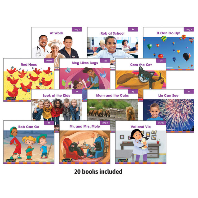 NEWMARK LEARNING Newmark Learning Decodable Readers Grade K Consonants and Short Vowels (u, e), 20 Books