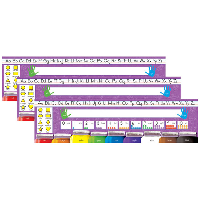 NORTH STAR TEACHER RESOURCE North Star Teacher Resources Traditional Manuscript Desk Plates, 19" x 5", 36 Per Pack, 3 Packs