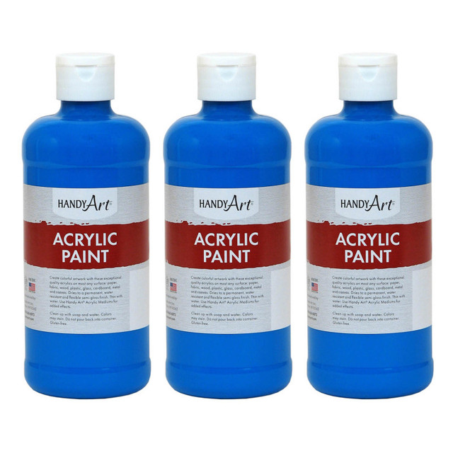 ROCK PAINT DISTRIBUTING CORP Handy Art® Acrylic Paint 16 oz, Cobalt Blue, Pack of 3