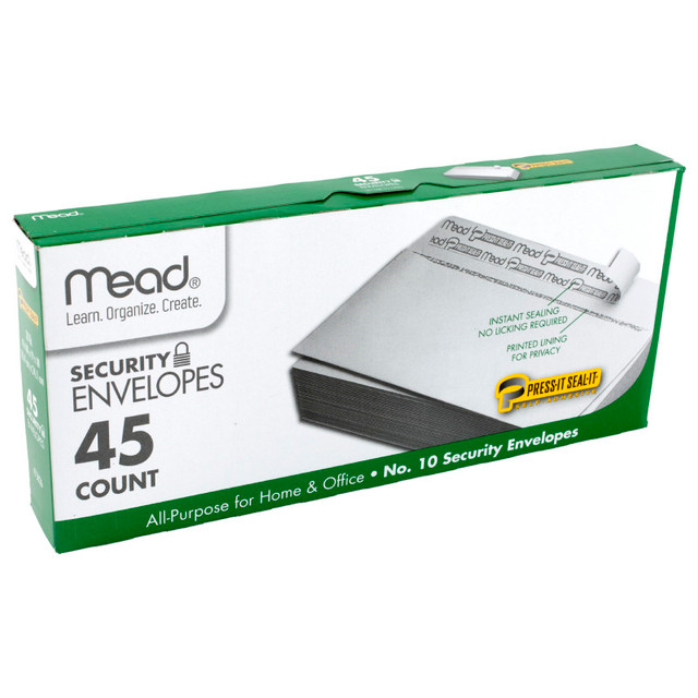 MEAD - ACCO BRANDS USA LLC Mead® Press-It Seal-It® Security Envelopes, #10, Pack of 45