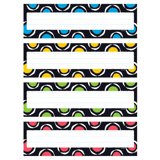 TREND ENTERPRISES INC. TREND Bold Strokes Circles Desk Toppers® Name Plates Var.Pk., 32 ct