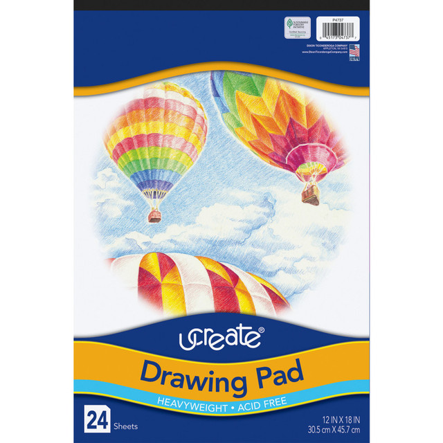 DIXON TICONDEROGA CO UCreate® Drawing Paper Pad, Heavyweight, 12" x 18", 24 Sheets