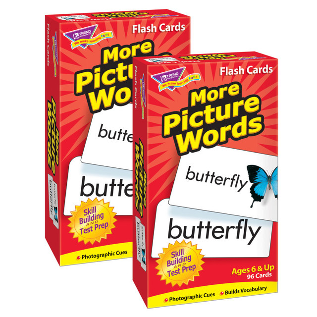 TREND ENTERPRISES INC. TREND More Picture Words Skill Drill Flash Cards, 2 Sets