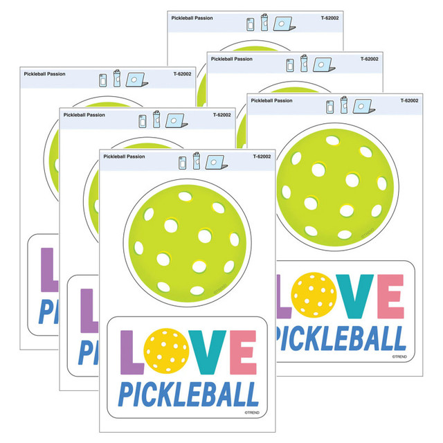 TREND ENTERPRISES INC. TREND Pickleball Passion Vinyl Stickers, 2 Per Pack, 6 Packs