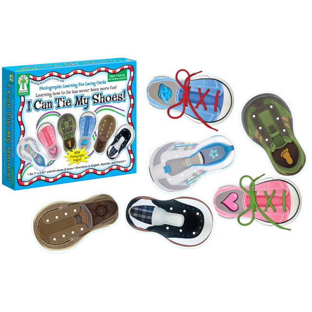 CARSON DELLOSA EDUCATION Carson Dellosa Education I Can Tie My Shoes Lacing Cards, Grade PK-1