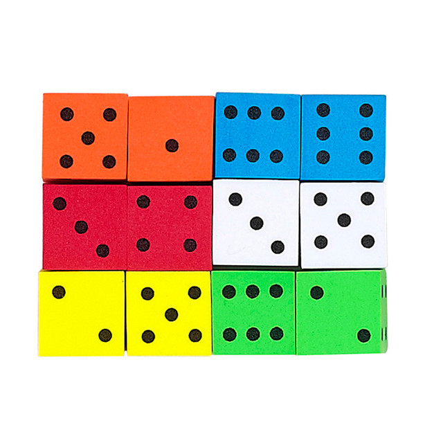 KOPLOW GAMES INC. Koplow Games Assorted Color Spot 16mm Foam Dice, Pack of 12