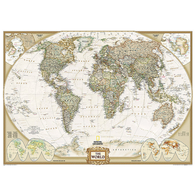 NATIONAL GEOGRAPHIC MAPS National Geographic World Executive Map, Mural, 110" x 76.5" NATIONAL GEOGRAPHIC MAPS National Geographic World Executive Map, Mural, 110" x 76.5"