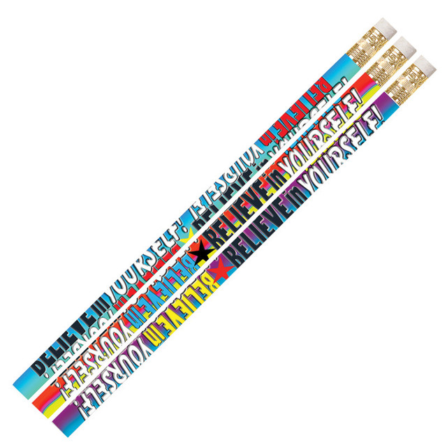 MUSGRAVE PENCIL CO INC Musgrave Pencil Company Believe In Yourself Motivational Pencils, 12 Per Pack, 12 Packs