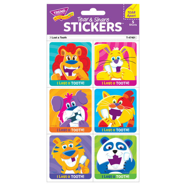 TREND ENTERPRISES INC. TREND I Lost A Tooth Tear & Share Stickers®, 30 Count