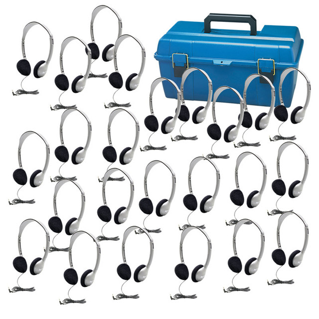 HAMILTON ELECTRONICS VCOM HamiltonBuhl® Lab Pack, 24 HA2 Personal Headphones in a Carry Case