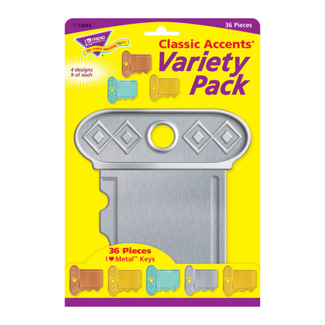 TREND ENTERPRISES INC. TREND I ♥ Metal™ Keys Classic Accents® Var. Pack, 36 ct
