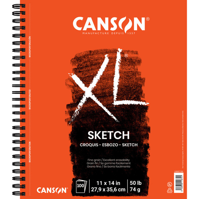 DIXON FINE ART Canson XL Series Sketch Pad, Side Wire Binding, 100 Sheet, 11x14 inch, 1 Count
