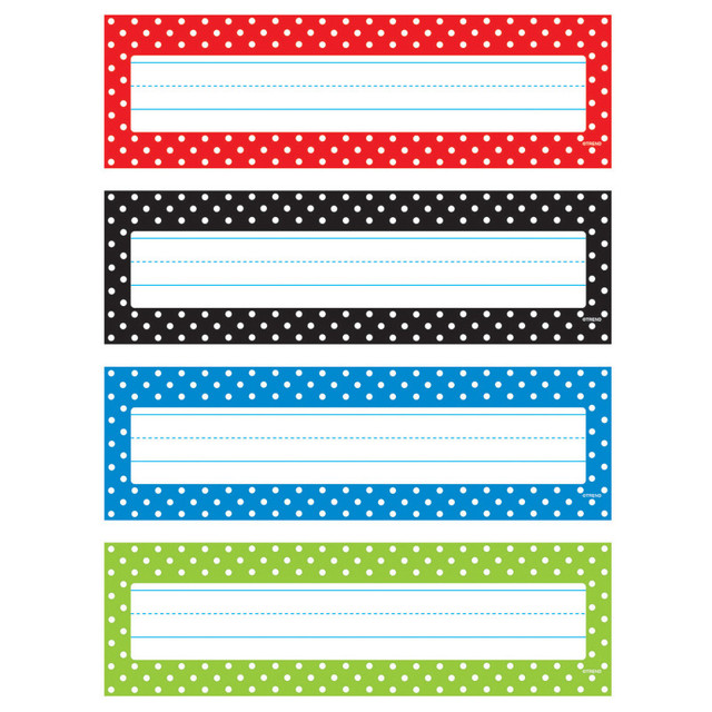 TREND ENTERPRISES INC. TREND Polka Dots Desk Toppers® Name Plates Var. Pk., 32 ct