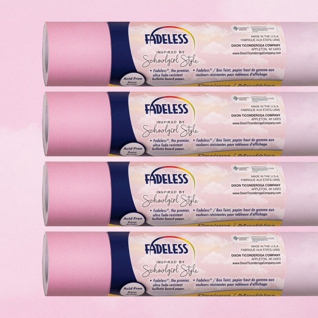 DIXON TICONDEROGA CO Fadeless® Schoolgirl Style Bulletin Board Paper, 48" x 12', Wildest Dreams, 4 Rolls