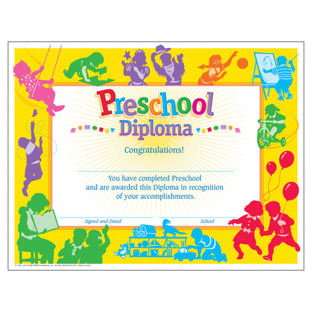 TREND ENTERPRISES INC. TREND Classic Preschool Diploma , 30 ct