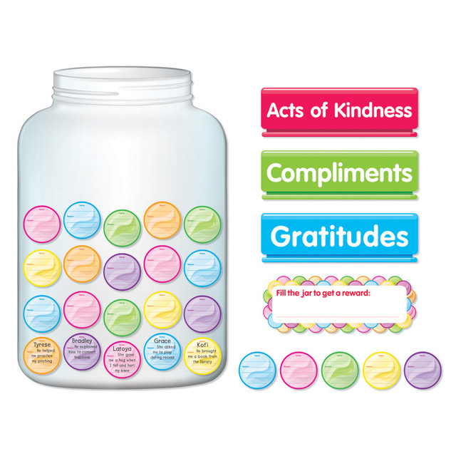 SCHOLASTIC TEACHING RESOURCES Scholastic Teaching Solutions Kindness & Gratitude Jar Bulletin Board Set