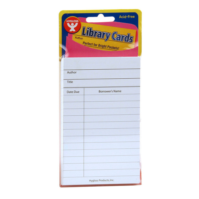 HYGLOSS PRODUCTS INC. Hygloss® Library Cards, White, Pack of 500