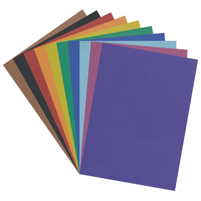 DIXON TICONDEROGA CO Pacon® 4-Ply Railroad Board, 10 Assorted Colors, 22" x 28", 50 Sheets