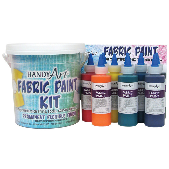 ROCK PAINT DISTRIBUTING CORP Handy Art® Fabric Paint Kit, Regular Colors, 4 oz. Bottles, 9 Count