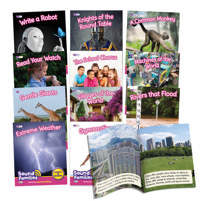 JUNIOR LEARNING Beanstalk Books Sound Families Decodable Readers Consonants Non-Fiction Phase 5.5, Set of 12