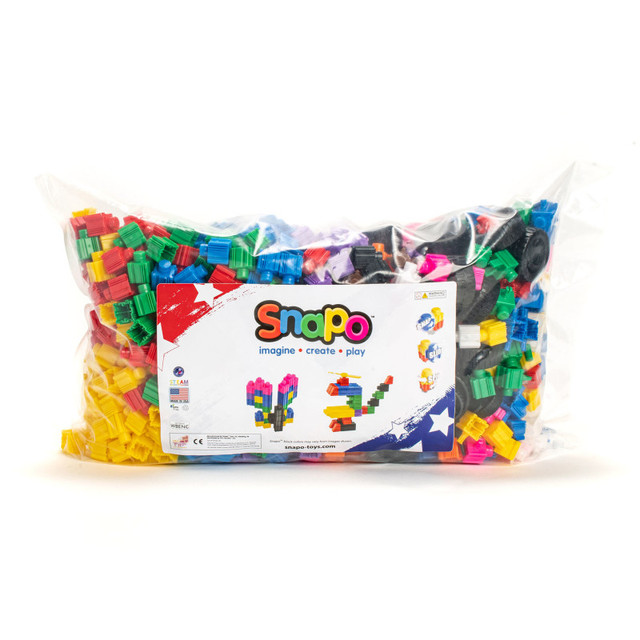 TK TOY BOX DBA SNAPO TOYS Snapo Building Blocks, Mega Builders Kit, 1100 Pieces