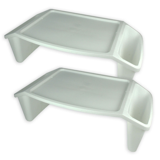 ROMANOFF PRODUCTS Romanoff Lap Tray, White, Pack of 2