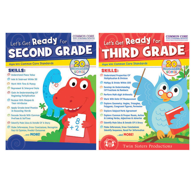 PBS PUBLISHING Twin Sisters Productions 2nd & 3rd Grade Workbook Bundle, Set of 2