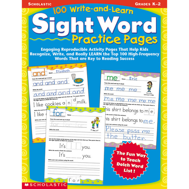 SCHOLASTIC TEACHING RESOURCES Scholastic Teaching Solutions 100 Write And Learn Sight Word Practice Pages, Grades K-2