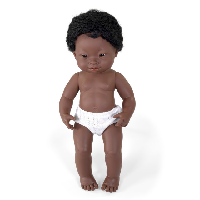MINILAND EDUCATIONAL CORPORATION Miniland Anatomically Correct 15" Baby Doll, Down Syndrome African-American Boy
