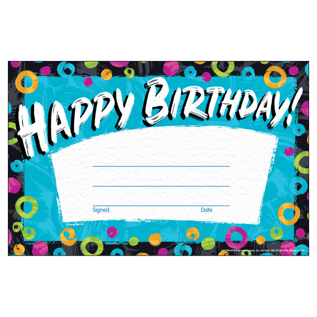 TREND ENTERPRISES INC. TREND Color Harmony Birthday Recognition Awards, 30 Count