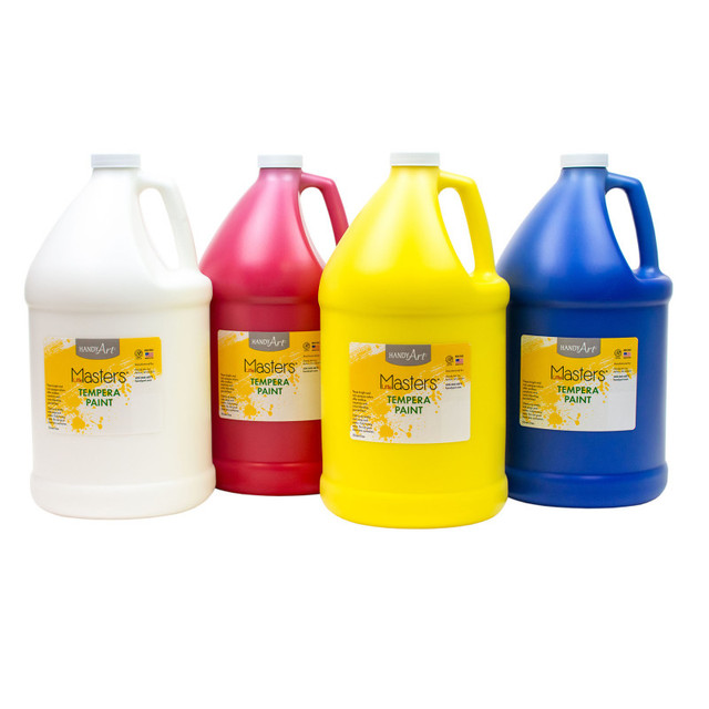 ROCK PAINT DISTRIBUTING CORP Handy Art® Little Masters® Tempera Paint - 4 Gallon Kit, White, Yellow, Red, Blue