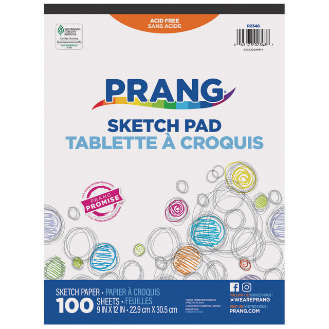 DIXON TICONDEROGA CO Prang® Sketch Pad, 9" x 12", 100 Sheets