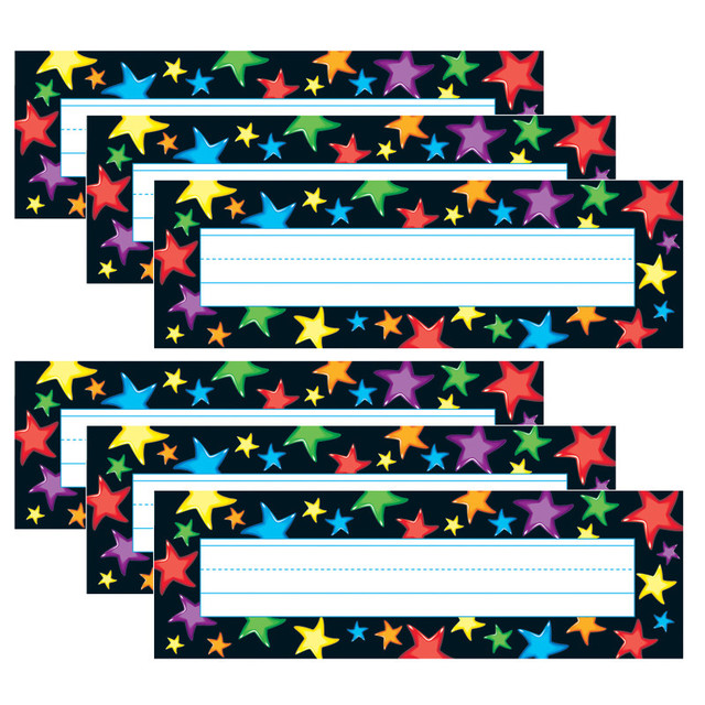 TREND ENTERPRISES INC. TREND Gel Stars Desk Toppers® Name Plates, 36 Per Pack, 6 Packs