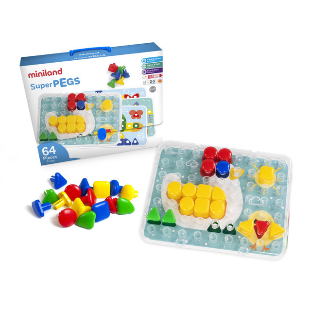 MINILAND EDUCATIONAL CORPORATION Miniland Super Pegs, 69 Pieces