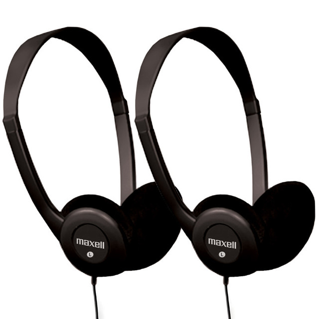 MAXELL CORP OF AMERICA Maxell HP-100 Budget Stereo Headphones, Pack of 2