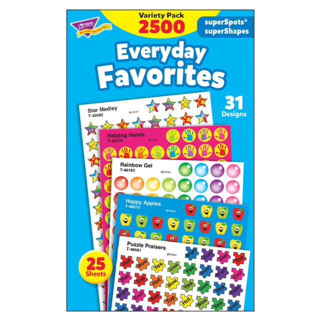 TREND ENTERPRISES INC. TREND Everyday Favorites superSpots®/superShapes VarPk, 2500 ct
