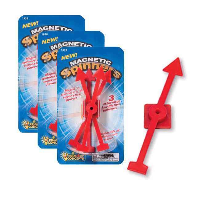 TEACHER CREATED RESOURCES Primary Concepts™ Magnetic Spinners, 3 Per Set, 3 Sets