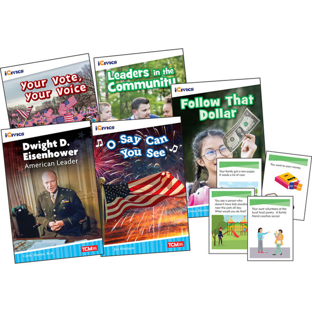 SHELL EDUCATION Teacher Created Materials iCivics Grade 2: Leadership & Responsibility 5-Book Set + Game Cards