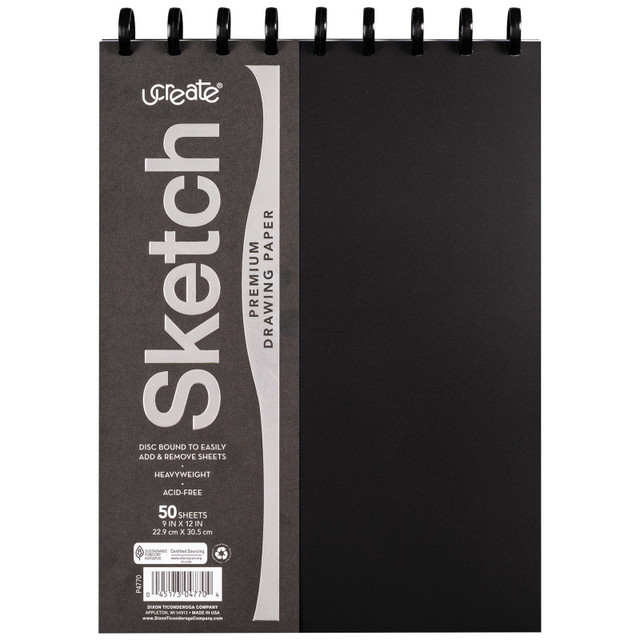 DIXON TICONDEROGA CO UCreate® Disc Bound Sketch Book, 9" x 12", 50 Sheets