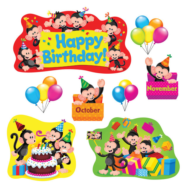 TREND ENTERPRISES INC. TREND Monkey Mischief® Birthday Bulletin Board Set